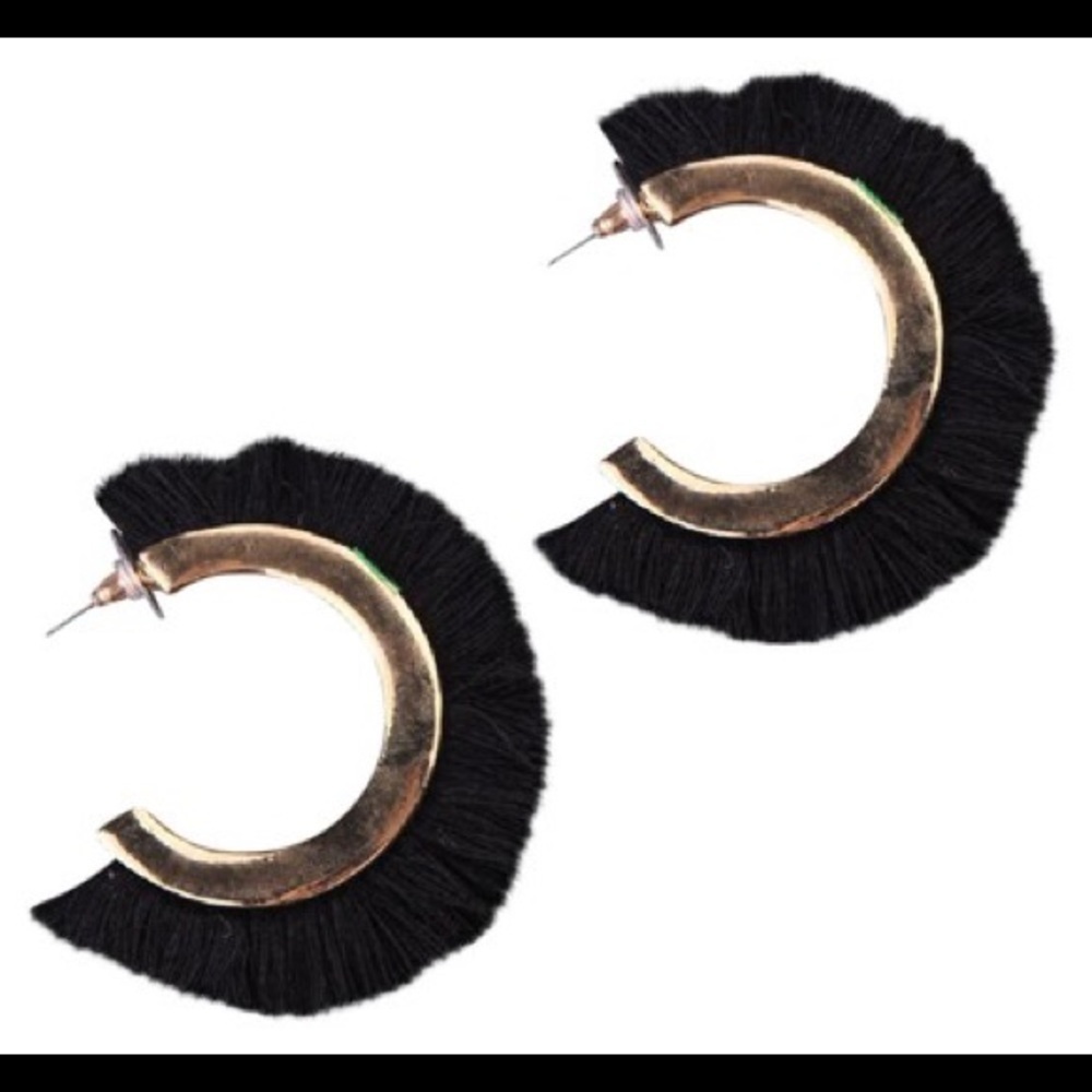 Black Thread Hoops